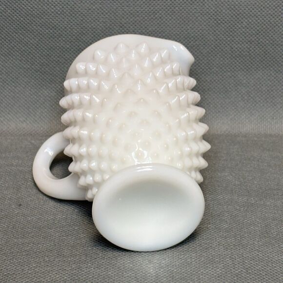 Vintage Fenton Milk Glass Hobnail Creamer Footed Glass Decor  MCM Milk Glass - Picture 6 of 8